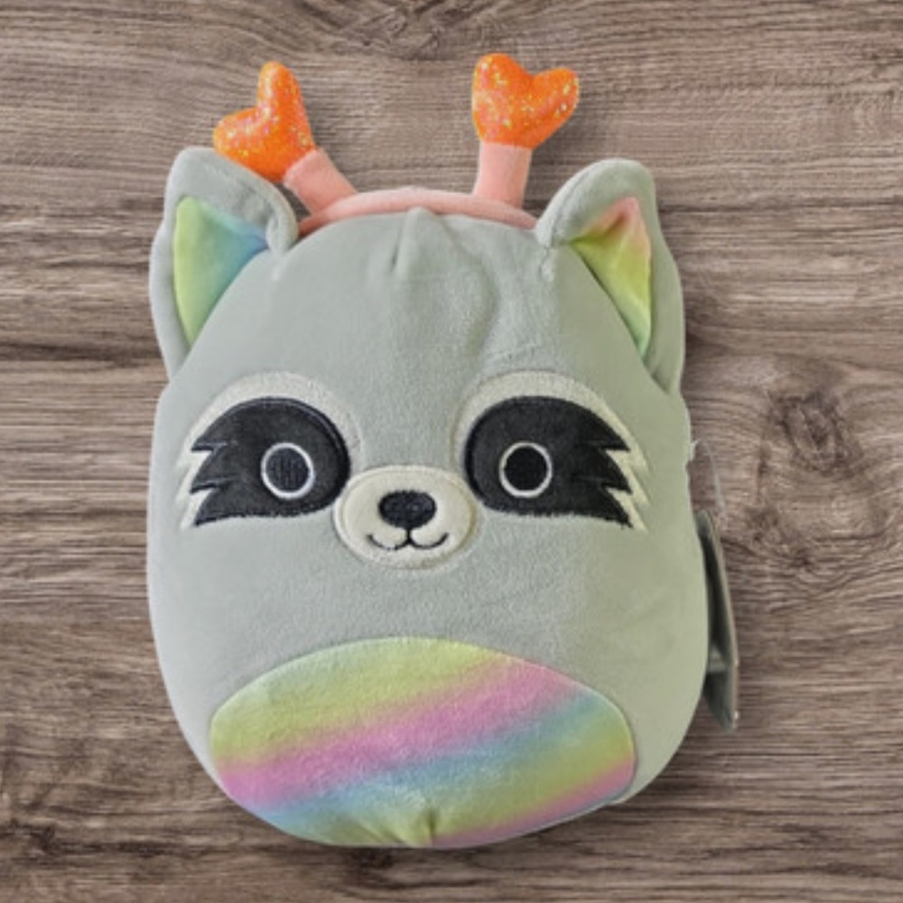 Squishmallows Gray Raccoon Plush Toy max medium size